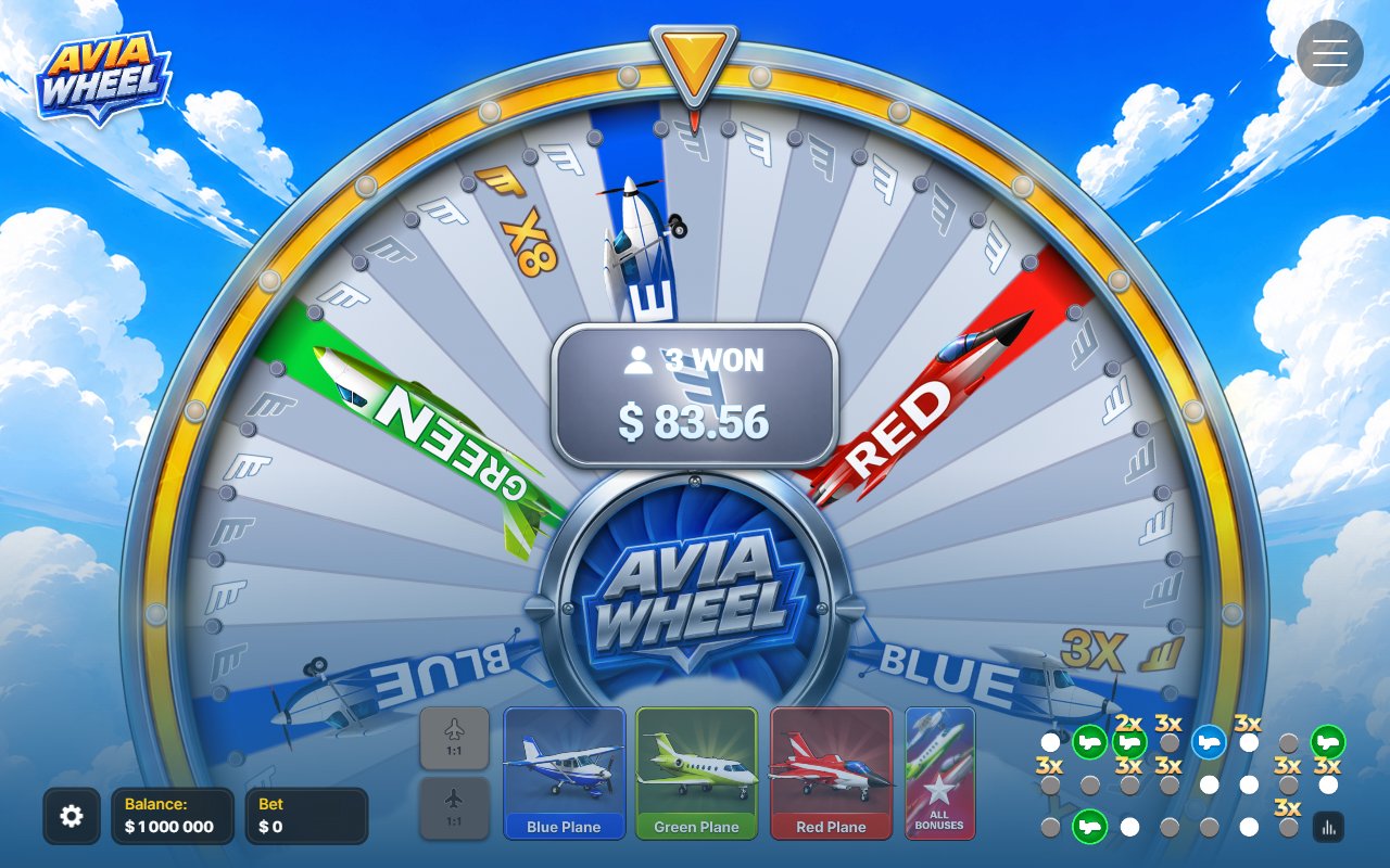 Avia Wheel scam legit real money gambling پہیے پر ×8 اور 3X ضرب اور 3 WON کاؤنٹر