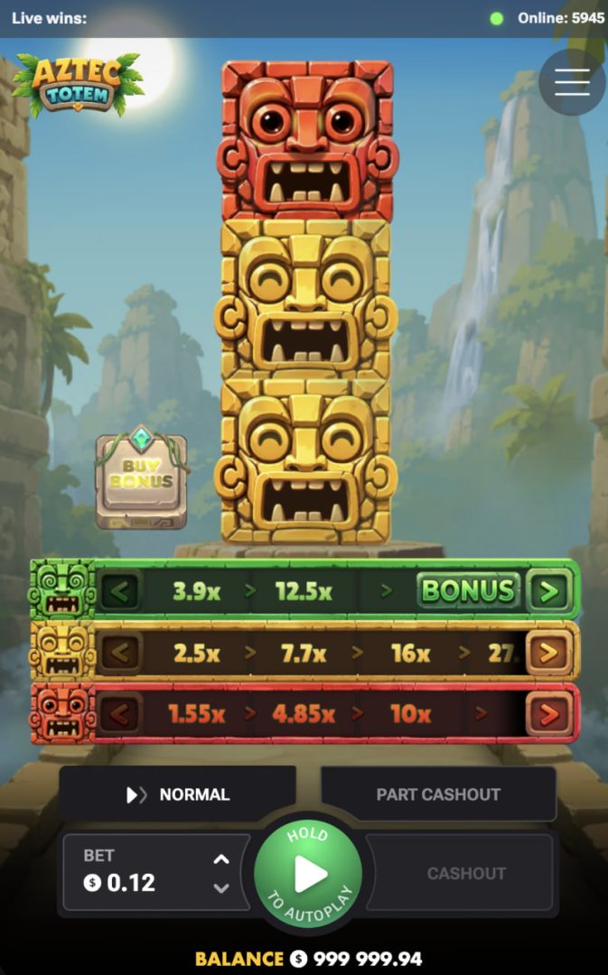 موبائل کی عمودی اسکرین پر Aztec Totem
