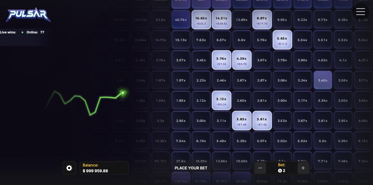 Pulsar scam legit real money gambling سات شرطیں مقفل ضرب اور ممکنہ جیت کے ساتھ